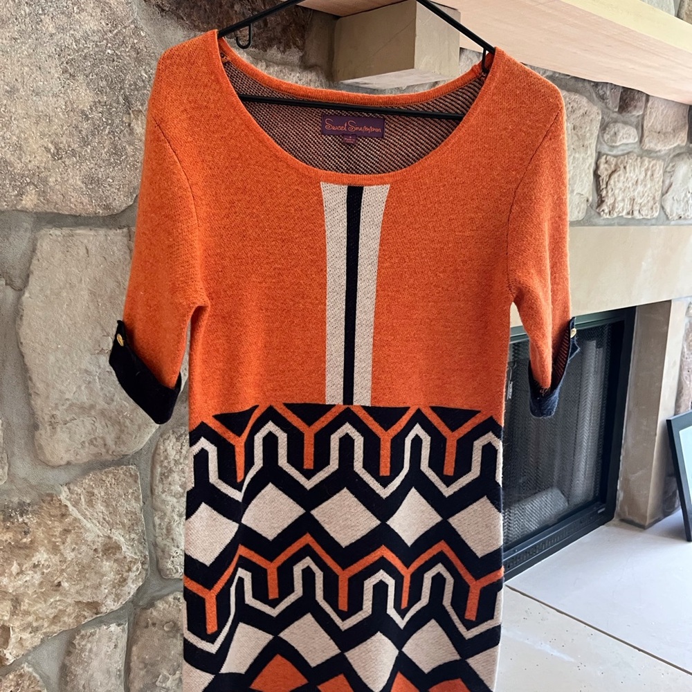 Sweet Sinammon Orange Knit Dress